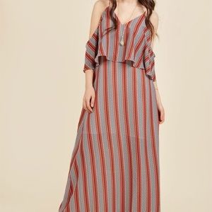 NWT Pink Martini Cold Shoulder Daylight Drama Maxi